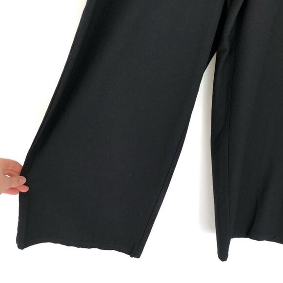 Eileen Fisher System Lightweight Stretch Crepe Wide-leg Pant in Black Size 12 - Picture 7 of 10